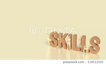 The skill text for Business concept 3d rendering. 118512501