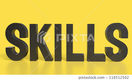The skill text for Business concept 3d rendering. 118512502
