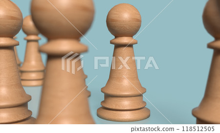Wood chess on blue background image 3d rendering. Wood chess on blue background image 3d rendering. 118512505