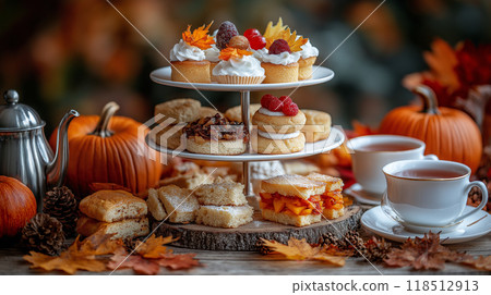 Autumn afternoon tea Autumn afternoon tea 118512913