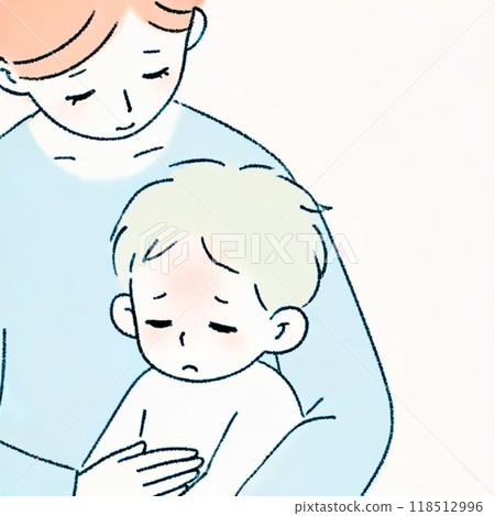 一位母親正在照顧發燒的嬰兒 一位母親正在照顧發燒的嬰兒 118512996