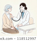 一位女士正在接受醫生的解釋 118512997