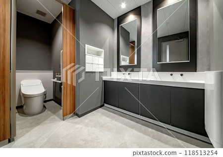 Clean public toilet in an office building 118513254