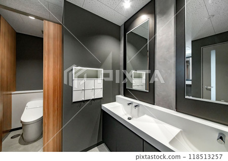 Clean public toilet in an office building 118513257