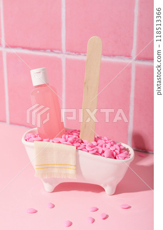 Decorative bath with wax granules for depilation Decorative bath with wax granules for depilation 118513366