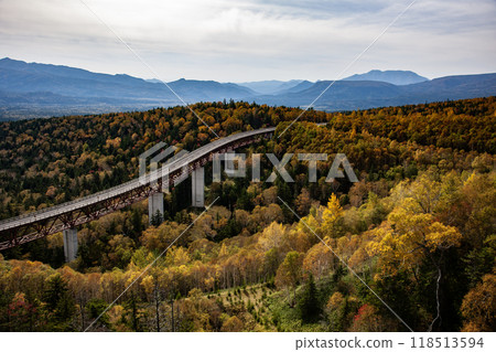 Matsumi Bridge crossing Mount Daisetsu 118513594