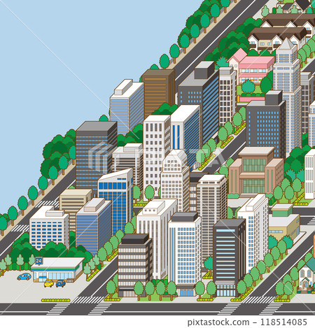 Cityscape 3D illustration. Vector illustration of buildings. 118514085