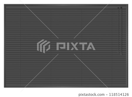 關閉黑色百葉窗的窗戶，黑色 118514126