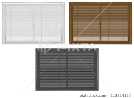 百葉窗打開的窗戶降低了 3 色套裝 118514133
