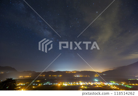 Night starry sky with the Milky Way over the Luye Highlands 118514262