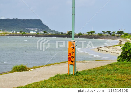 Warning sign for box jellyfish 118514508