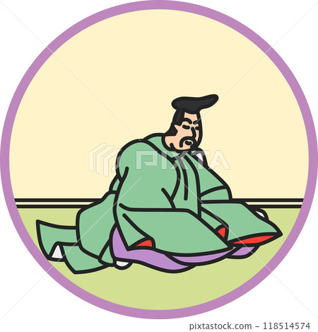 彩色圓形簡約百人一州山邊赤人 118514574