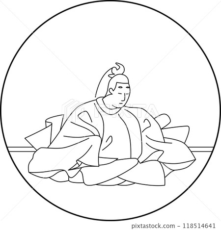 線描圓形百人一州光興皇帝 線描圓形百人一州光興皇帝 118514641