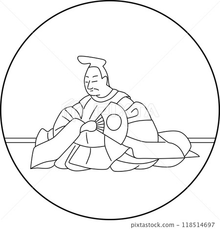 Line drawing of Hyakunin Isshu by Yasuhide Bunya 118514697