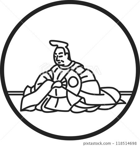 Line drawing circle simple Hyakunin Isshu by Yasuhide Bunya 118514698