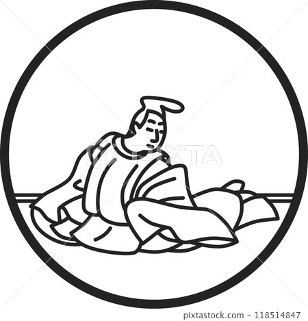 線描圓形簡單百人一州平金森 線描圓形簡單百人一州平金森 118514847