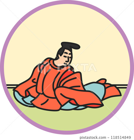 彩色圓形簡約百人一舒平金森 118514849