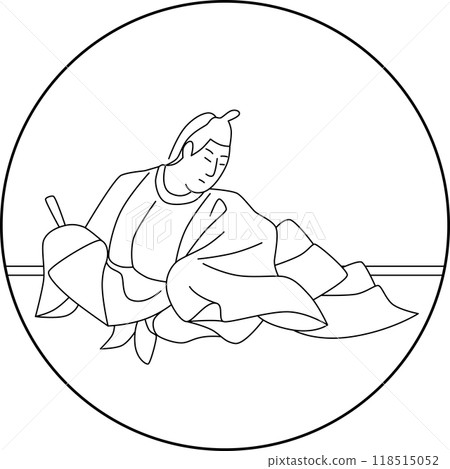 Gon Chunagon Sadayori 的線畫圓形百人一書 Gon Chunagon Sadayori 的線畫圓形百人一書 118515052