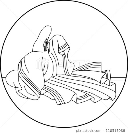 Line drawing of Hyakunin Isshu, Suo no Naishi 118515086