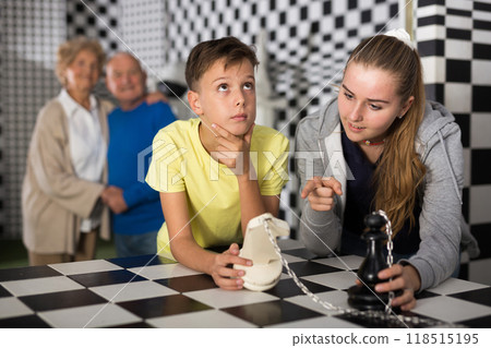 Exciting adventure for positive teenagers in chess room 118515195