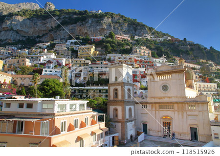 義大利南歐共和國坎帕尼亞薩萊諾省阿馬爾菲海岸世界遺產波西塔諾的城市景觀和象徵教堂 118515926