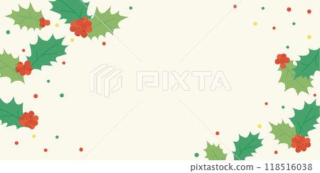 冬青插畫長方形框架素材 冬青插畫長方形框架素材 118516038
