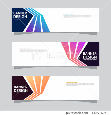 Vector set of landscape banner background design concept. Colorful background business layout template Vector set of landscape banner background design concept. Colorful background business layout template 118516049