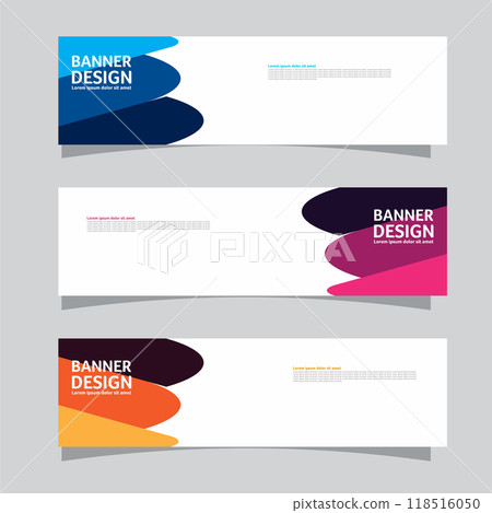 Vector set of landscape banner background design concept. Colorful background business layout template 118516050