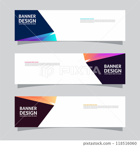 Vector set of landscape banner background design concept. Colorful background business layout template 118516060