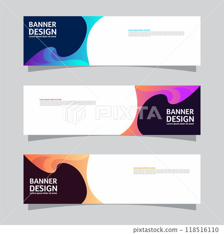 Vector set of landscape banner background design concept. Colorful background business layout template Vector set of landscape banner background design concept. Colorful background business layout template 118516110