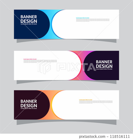 Vector set of landscape banner background design concept. Colorful background business layout template Vector set of landscape banner background design concept. Colorful background business layout template 118516111