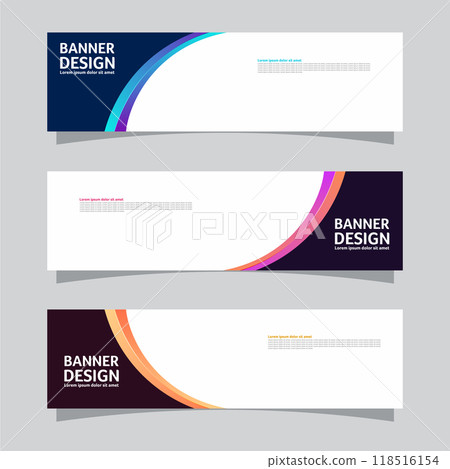 Vector set of landscape banner background design concept. Colorful background business layout template 118516154