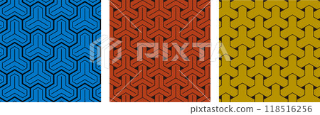 Japanese pattern (tortoise shell). Traditional Japanese pattern, seamless pattern. Simple geometric pattern. 118516256