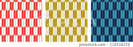 日本圖案（箭頭 kasuri）。日本傳統圖案，無縫圖案。簡單的幾何圖案。 118516258