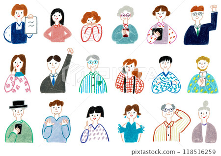 男女老少手繪插圖集 118516259