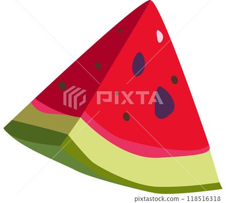 slice of watermelon 3d icon. Vector illustration for postcard, icons, poster, advertising, web, design, arts 118516318