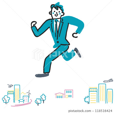 城市年輕人努力提陞技能插畫素材 城市年輕人努力提陞技能插畫素材 118516424