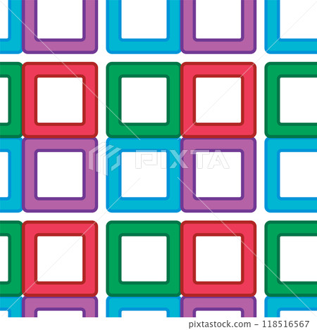 Colorful Geometric Square Pattern 118516567