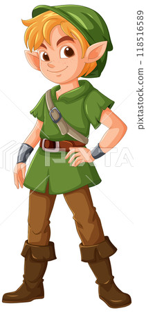 Adventurous Elf in Green Outfit Adventurous Elf in Green Outfit 118516589