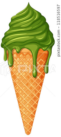 Green Ice Cream Cone Delight 118516597