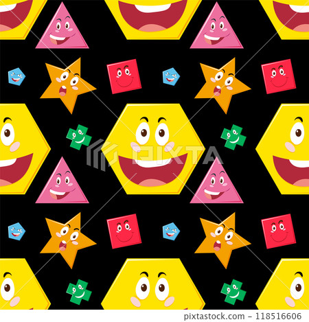 Colorful Geometric Shapes with Faces Colorful Geometric Shapes with Faces 118516606