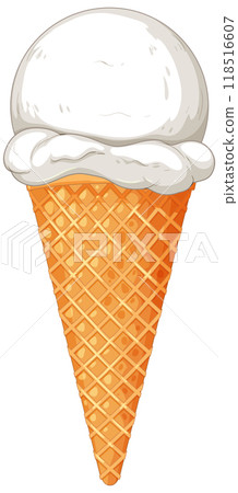 Delicious Vanilla Ice Cream Cone Delicious Vanilla Ice Cream Cone 118516607