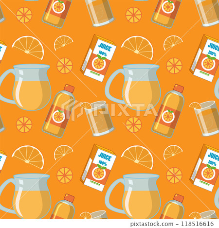 Seamless Orange Juice Pattern Seamless Orange Juice Pattern 118516616