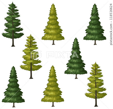 Seamless Evergreen Tree Pattern 118516624