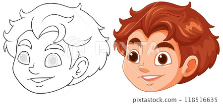 Smiling Boy Cartoon Illustration 118516635