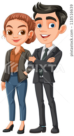 Professional Man and Woman Illustration Professional Man and Woman Illustration 118516639