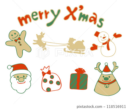 Cute Christmas illustration set, color Cute Christmas illustration set, color 118516911