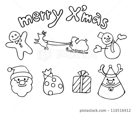 Cute Christmas illustration set Cute Christmas illustration set 118516912
