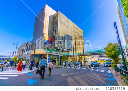 日本東京城市景觀，九月。二子玉川站等景觀 118517839