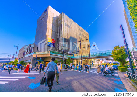 日本東京城市景觀，九月。二子玉川站等景觀 118517840